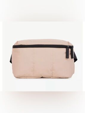 Calpak Beige Crossbody Waist Bag with Black Zipper